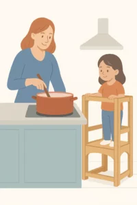 מגדל למידה: הפריט הקטן שמשנה את שגרת הבית כולו